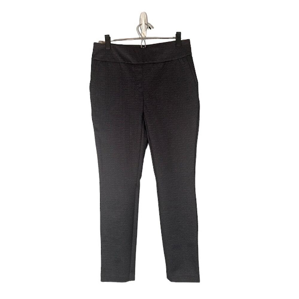 Dalia Gray Mixed Thread 4 Way Stretch Pull On Ponte Dress Pants Women Sz M